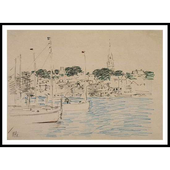 Catboats Newport Harbor 1901, A New Print Of a Frederick Childe Hassam Painting