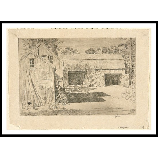 Connecticut Barns, A New Print Of a Frederick Childe Hassam Painting