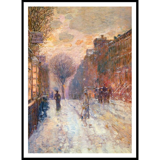 Early Evening After Snowfall 1906, A New Print Of a Frederick Childe Hassam Painting