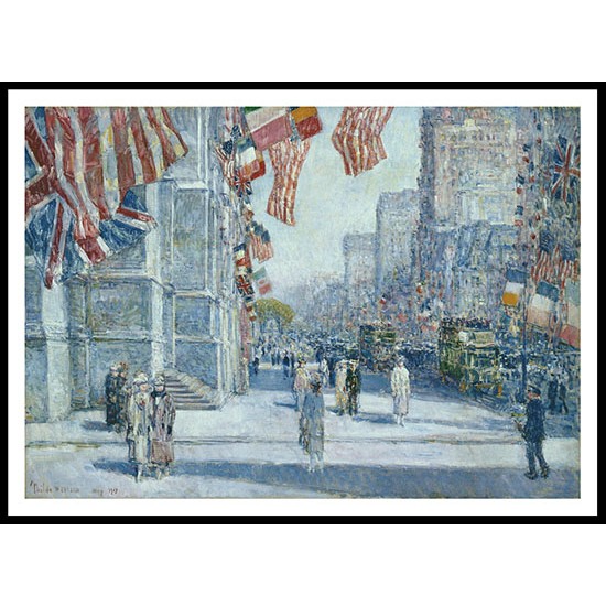 Early Morning on the Avenue in May 1917 1917, A New Print Of a Frederick Childe Hassam Painting