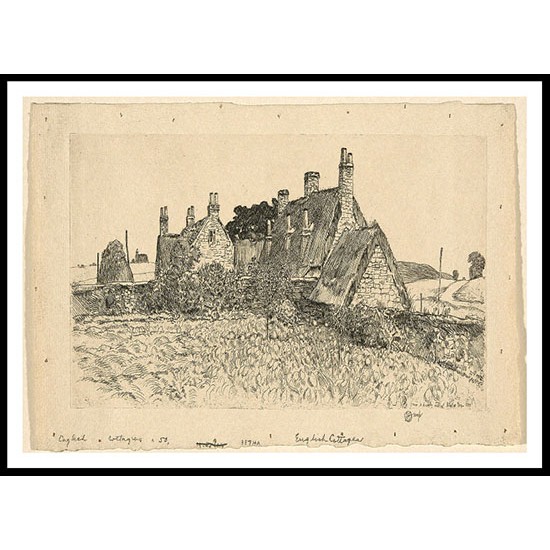 English Cottages 1929, A New Print Of a Frederick Childe Hassam Painting