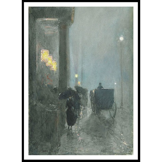 Fifth Avenue Evening 1890 93, A New Print Of a Frederick Childe Hassam Painting