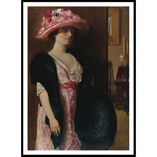 Fire Opals (Lady in Furs   Portrait of Mrs. Searle) 1912, A New Print Of a Frederick Childe Hassam Painting