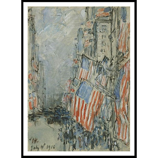 Flag Day Fifth Avenue July 4th 1916 1916, A New Print Of a Frederick Childe Hassam Painting