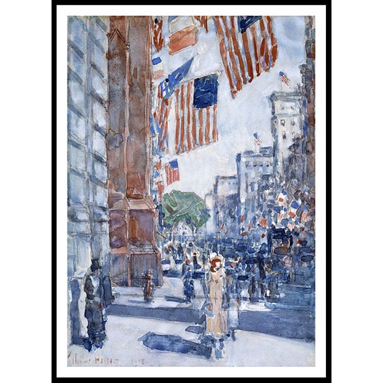 Flags Fifth Avenue 1918, A New Print Of a Frederick Childe Hassam Painting