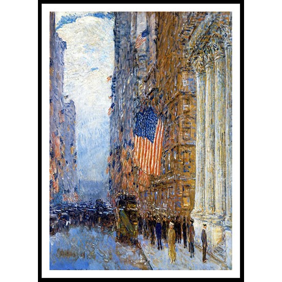 Flags on the Waldorf 1916, A New Print Of a Frederick Childe Hassam Painting