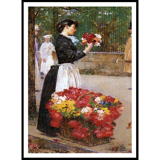 Flower Girl 1888, A New Print Of a Frederick Childe Hassam Painting