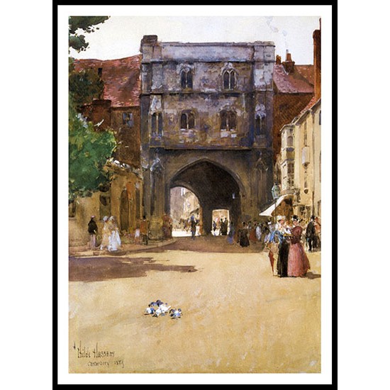 Gateway at Canterbury 1889, A New Print Of a Frederick Childe Hassam Painting