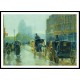 Horse Drawn Cabs at Evening New York 02 1890, A New Print Of a Frederick Childe Hassam Painting