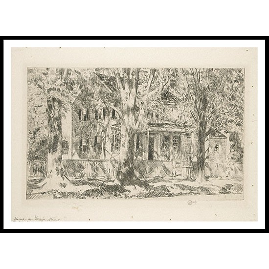 House on the Main Street Easthampton 1922, A New Print Of a Frederick Childe Hassam Painting