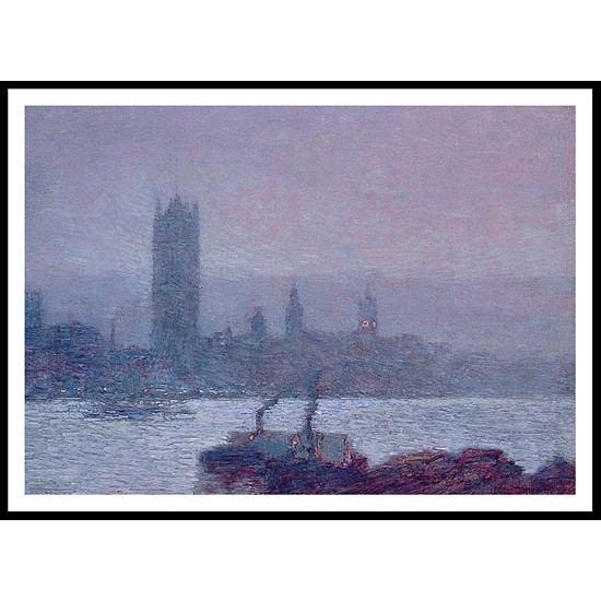 Houses of Parliament Early Evening 1898, A New Print Of a Frederick Childe Hassam Painting