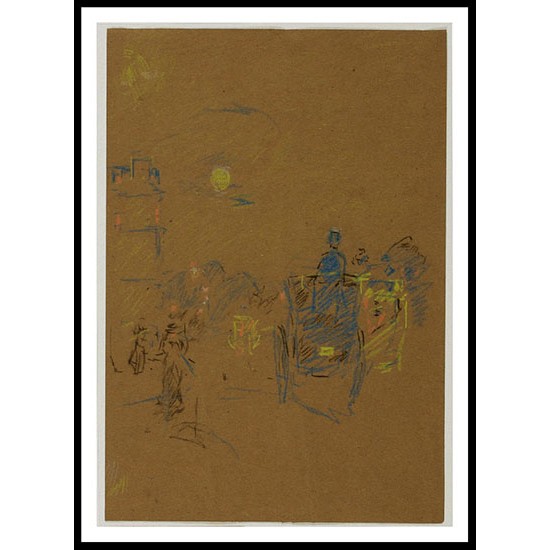 Hyde Park Corner Night Study 1898, A New Print Of a Frederick Childe Hassam Painting