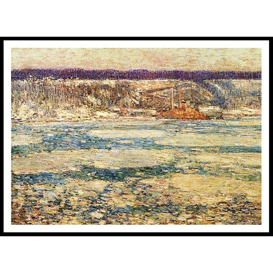 Ice on the Hudson 1908, A New Print Of a Frederick Childe Hassam Painting