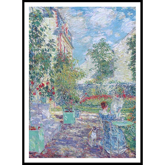 In a French Garden 1907, A New Print Of a Frederick Childe Hassam Painting