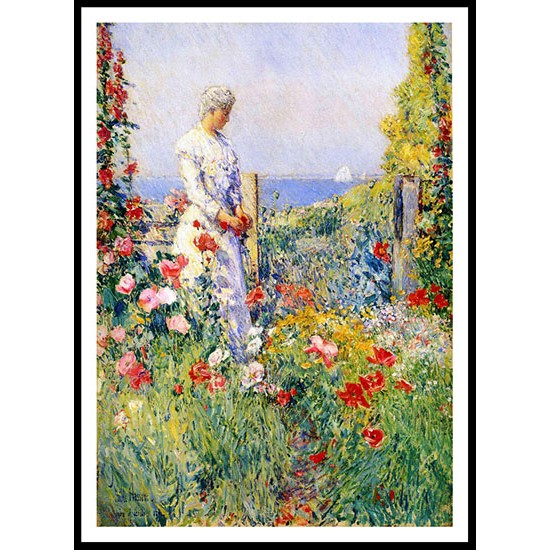 In the Garden (aka Celia Thaxter in Her Garden) 1892, A New Print Of a Frederick Childe Hassam Painting