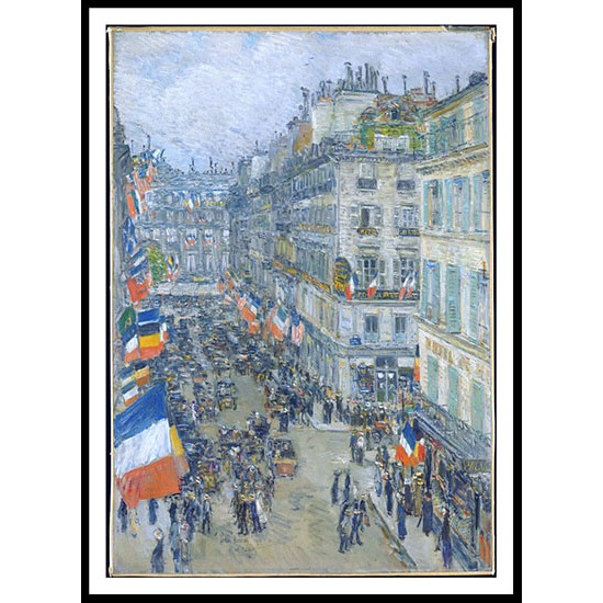 July Fourteenth Rue Daunou 1910, A New Print Of a Frederick Childe Hassam Painting