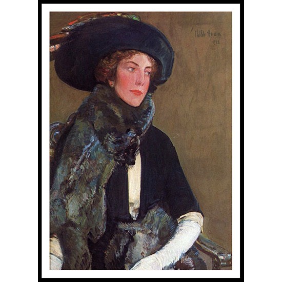 Lady in Furs (aka Mrs. Charles A. Searles) 1912, A New Print Of a Frederick Childe Hassam Painting