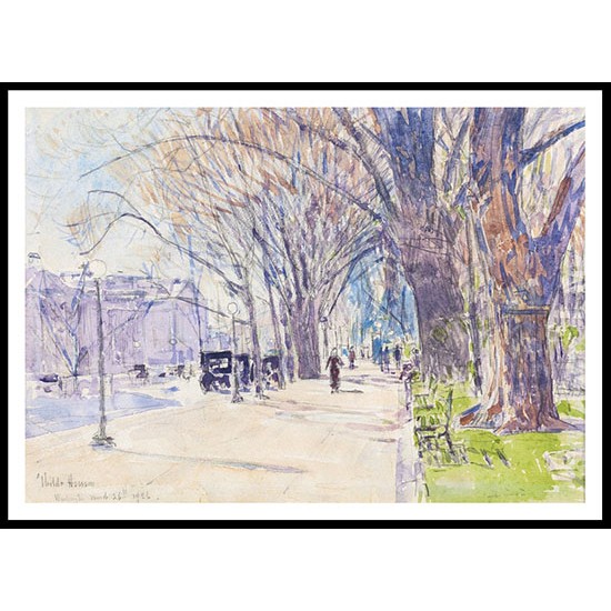 Lafayette Park Washington D.C. 1926, A New Print Of a Frederick Childe Hassam Painting