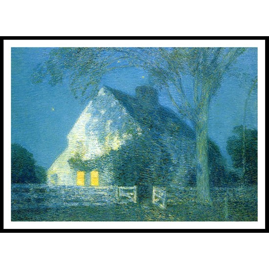 Moonlight the Old House 1906, A New Print Of a Frederick Childe Hassam Painting