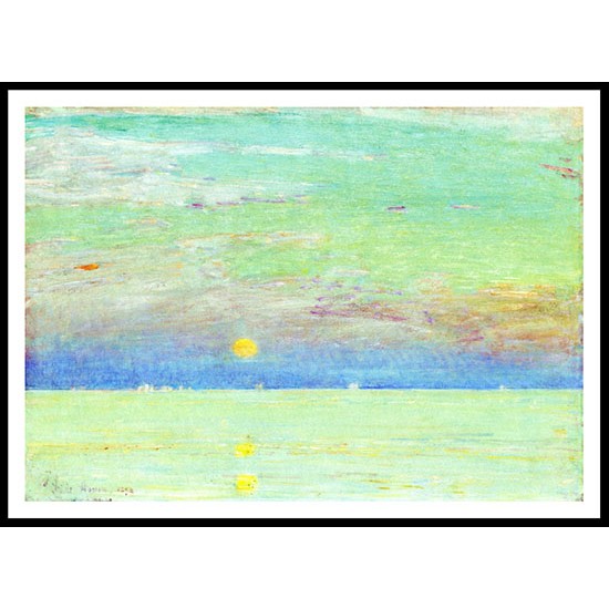 Moonrise at Sunset 1892, A New Print Of a Frederick Childe Hassam Painting