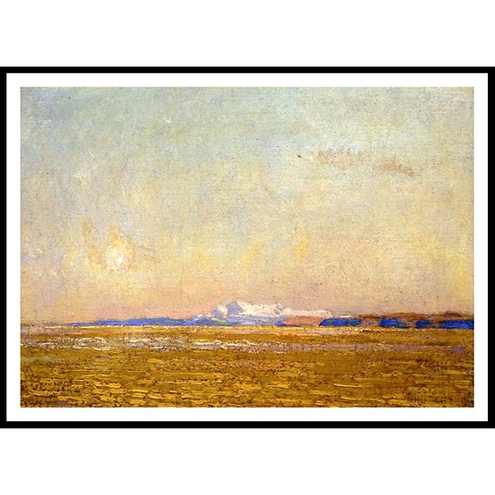 Moonrise at Sunset Harney Desert 1908, A New Print Of a Frederick Childe Hassam Painting