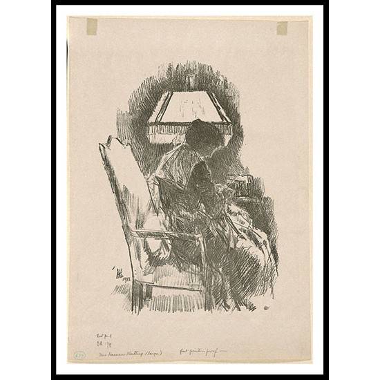 Mrs Hassam Knitting (large) 1918, A New Print Of a Frederick Childe Hassam Painting