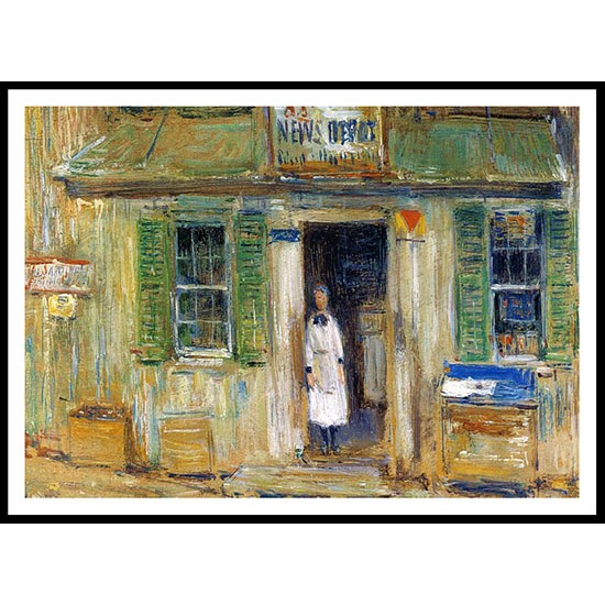 News Depot Cos Cob 1912, A New Print Of a Frederick Childe Hassam Painting