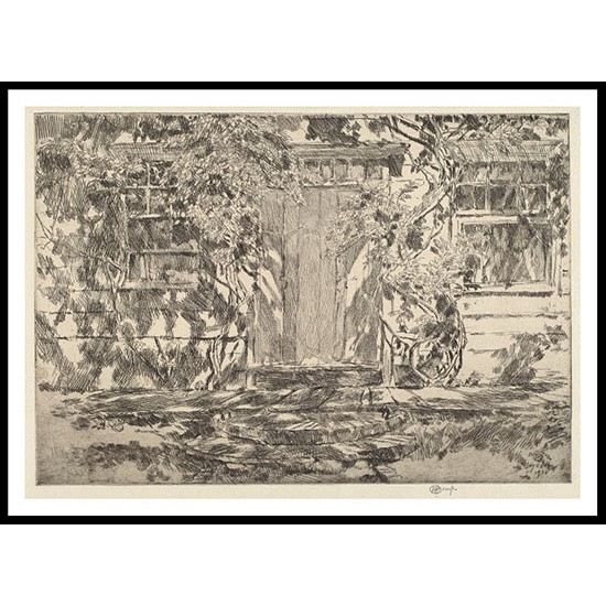 Old Doorway East Hampton 1920, A New Print Of a Frederick Childe Hassam Painting