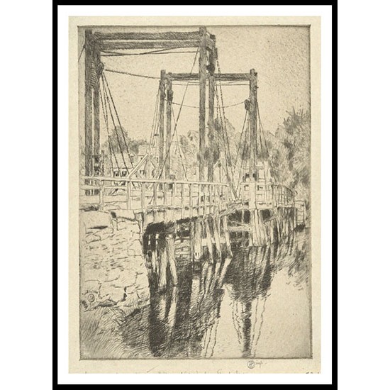 Old Toll Bridge 1915, A New Print Of a Frederick Childe Hassam Painting