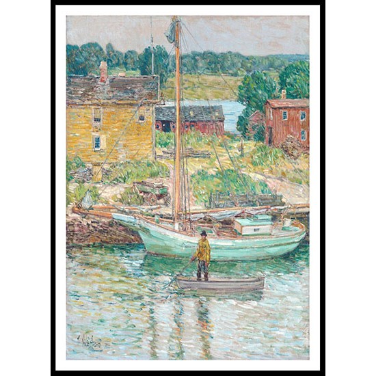 Oyster Sloop Cos Cob 1902 01, A New Print Of a Frederick Childe Hassam Painting