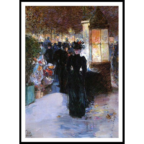 Paris Nocturne 1889, A New Print Of a Frederick Childe Hassam Painting