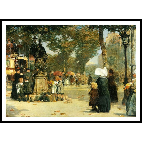 Paris Street Scene 1887, A New Print Of a Frederick Childe Hassam Painting