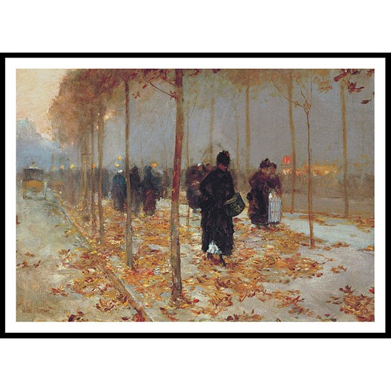 Paris Street Scene Autumn 1889, A New Print Of a Frederick Childe Hassam Painting