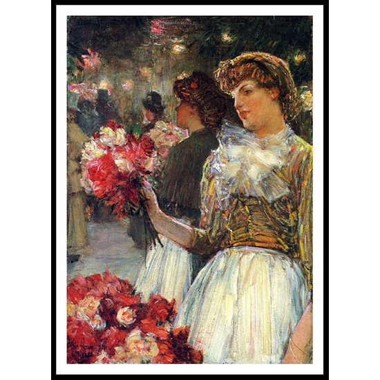 Peonies 1888, A New Print Of a Frederick Childe Hassam Painting