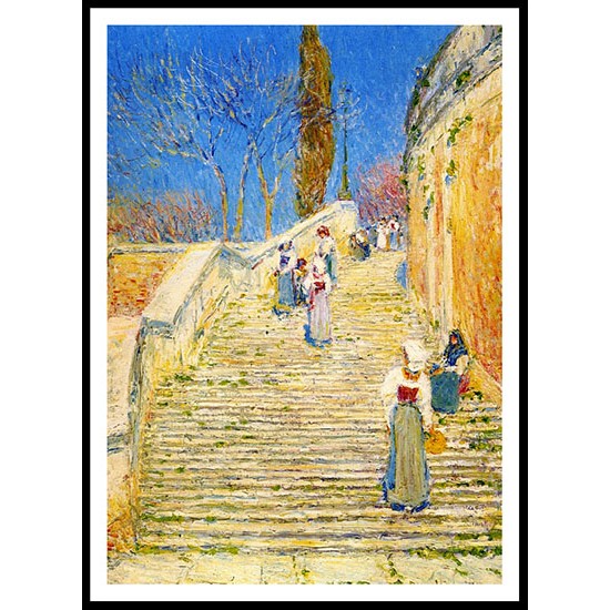 Piazza di Spagna Rome 1897, A New Print Of a Frederick Childe Hassam Painting