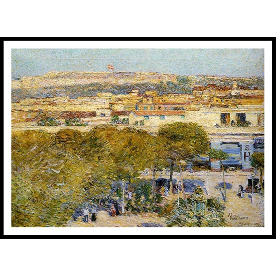 Place Centrale and fort Cabanas Havana 1895, A New Print Of a Frederick Childe Hassam Painting