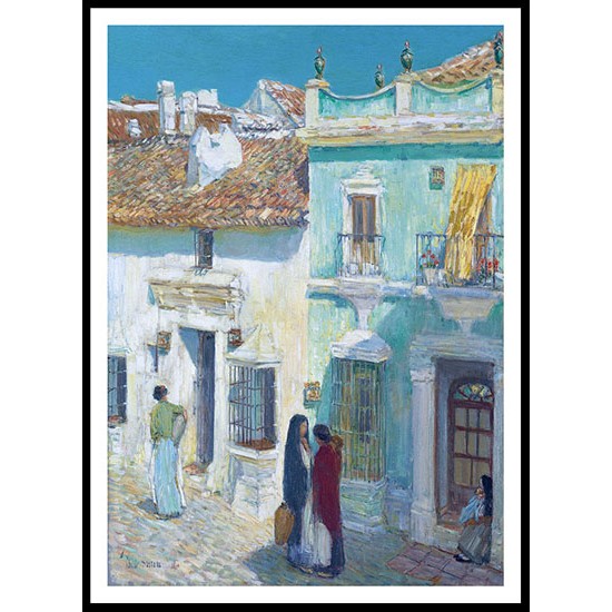 Plaza de la Merced Ronda 1910, A New Print Of a Frederick Childe Hassam Painting