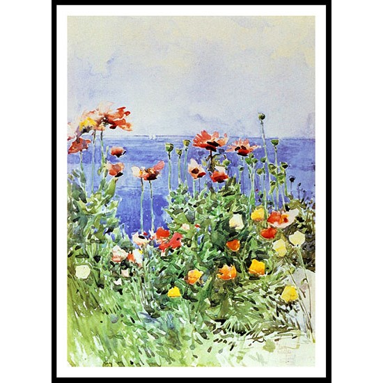 Poppies Isles of Shoals 02 1891, A New Print Of a Frederick Childe Hassam Painting