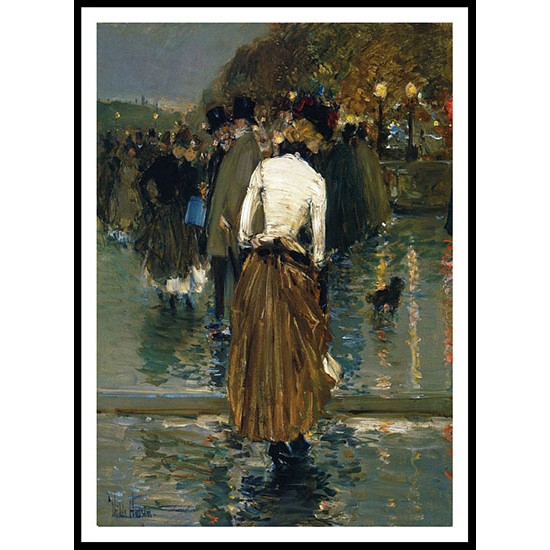 Promenade at Sunset Paris 1888 89, A New Print Of a Frederick Childe Hassam Painting