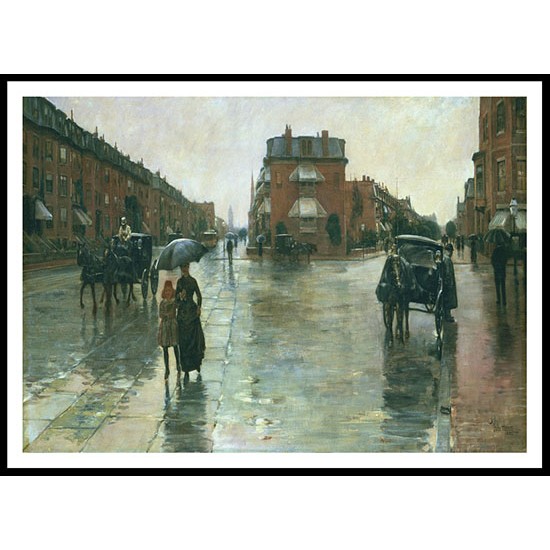 Rainy Day Boston 1885, A New Print Of a Frederick Childe Hassam Painting