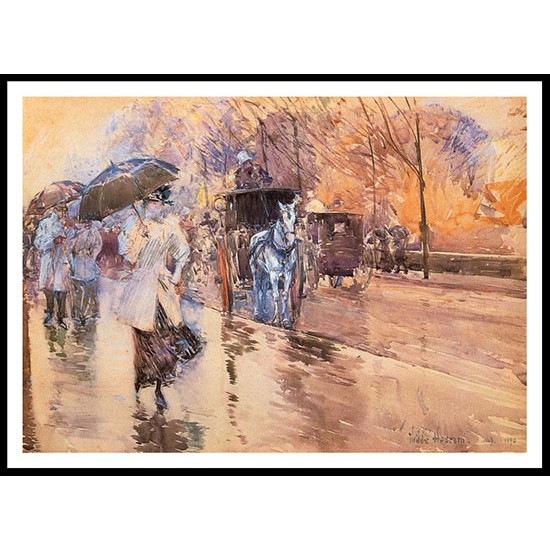 Rainy Day on Fifth Avenue 1893, A New Print Of a Frederick Childe Hassam Painting