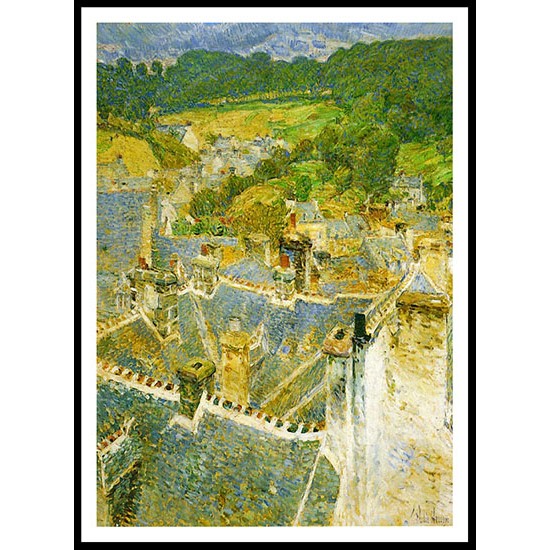 Rooftops Pont Aven 1897, A New Print Of a Frederick Childe Hassam Painting