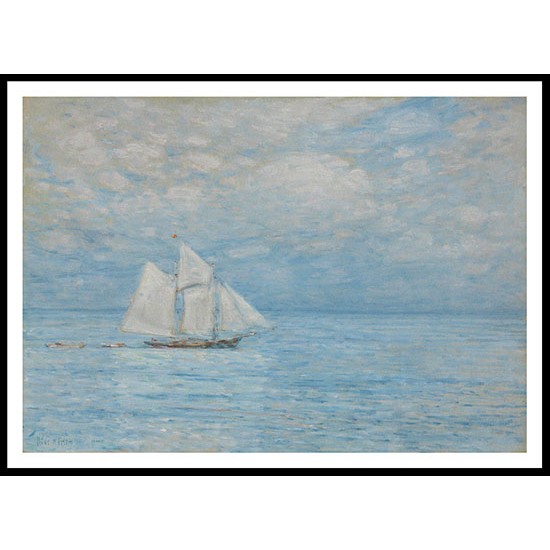 Sailing on Calm Seas 1900, A New Print Of a Frederick Childe Hassam Painting