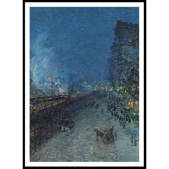 Sixth Avenue El   Nocturne (The El New York) 1894, A New Print Of a Frederick Childe Hassam Painting