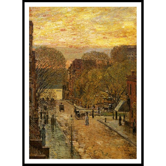 Spring on West 78th Street 1905, A New Print Of a Frederick Childe Hassam Painting