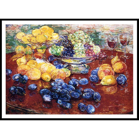 Still Life Fruits 1904, A New Print Of a Frederick Childe Hassam Painting