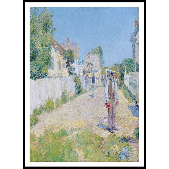 Street in Gloucester 1896, A New Print Of a Frederick Childe Hassam Painting