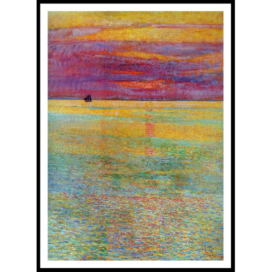 Sunset at Sea 1911, A New Print Of a Frederick Childe Hassam Painting