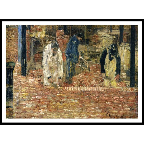 The Bricklayers 1905, A New Print Of a Frederick Childe Hassam Painting