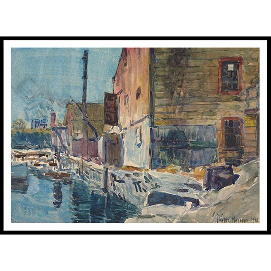 The Dock at Noon 1916, A New Print Of a Frederick Childe Hassam Painting